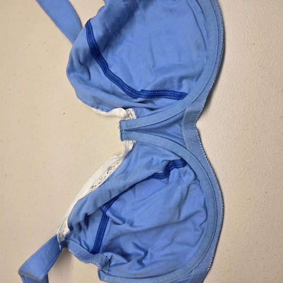 Curve Muse Women Bra 42DD Light Blue Underwired Lace‎ Bow Strap NWT - Picture 7 of 10